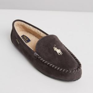 POLO RALPH LAUREN Polo Slippers Grey Moccasins *NEW IN BOX* SIZE 10 SIZE 13